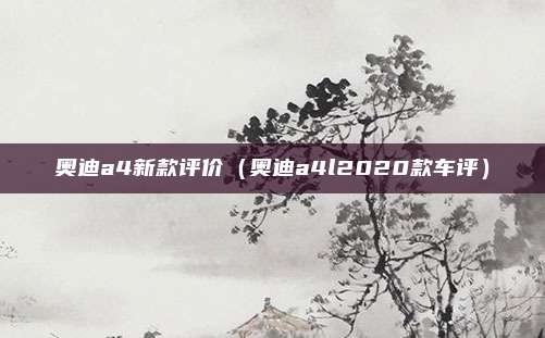 奥迪a4新款评价（奥迪a4l2020款车评）