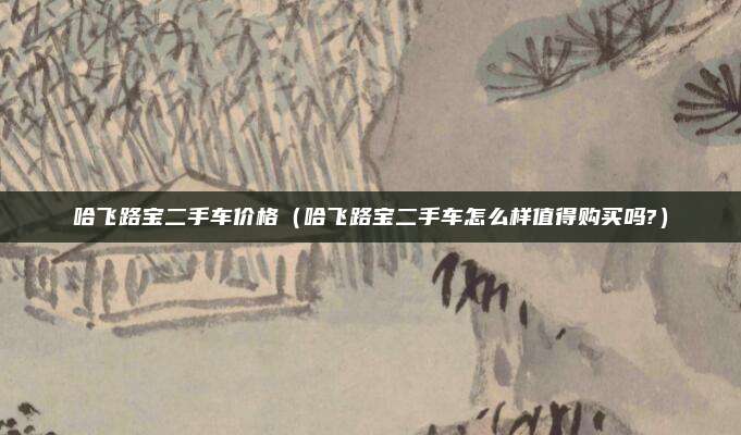 哈飞路宝二手车价格（哈飞路宝二手车怎么样值得购买吗?）