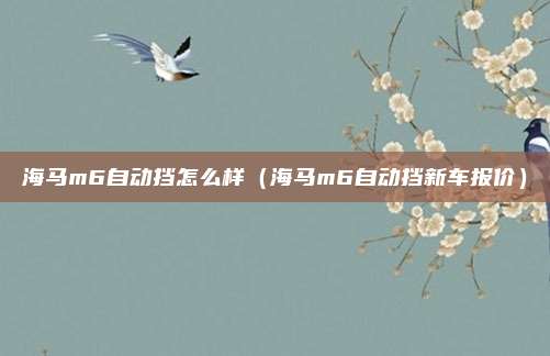 海马m6自动挡怎么样（海马m6自动挡新车报价）