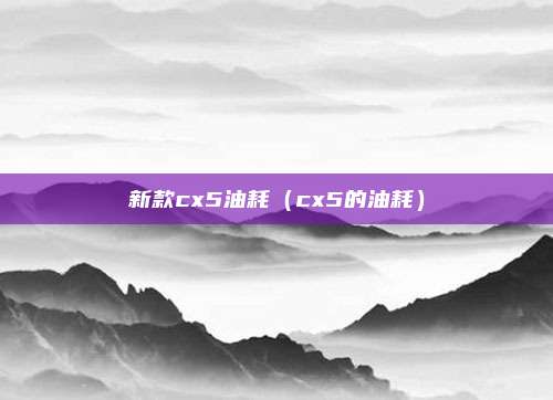 新款cx5油耗（cx5的油耗）