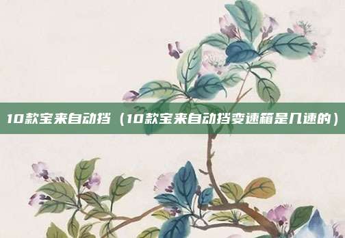10款宝来自动挡（10款宝来自动挡变速箱是几速的）