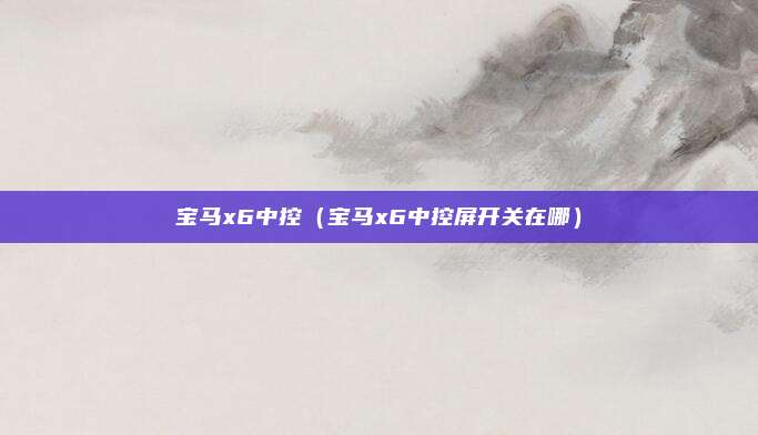 宝马x6中控（宝马x6中控屏开关在哪）