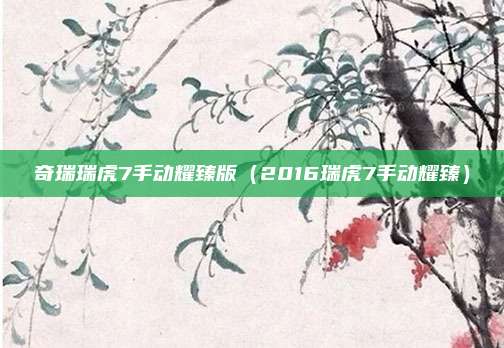 奇瑞瑞虎7手动耀臻版(2016瑞虎7手动耀臻)
