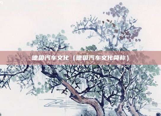德国汽车文化（德国汽车文化简称）