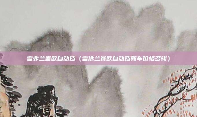 雪弗兰塞欧自动挡（雪佛兰赛欧自动挡新车价格多钱）