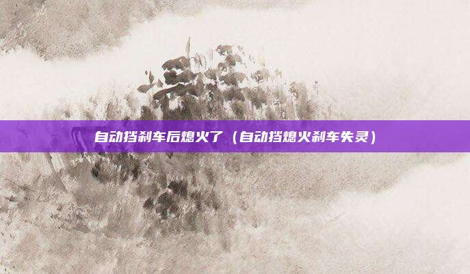 自动挡刹车后熄火了（自动挡熄火刹车失灵）