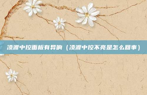 凌渡中控面板有异响（凌渡中控不亮是怎么回事）