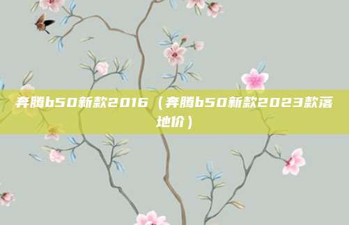 奔腾b50新款2016(奔腾b50新款2023款落地价)