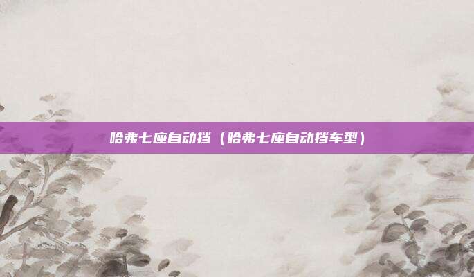 哈弗七座自动挡（哈弗七座自动挡车型）