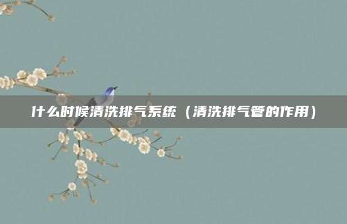 什么时候清洗排气系统（清洗排气管的作用）