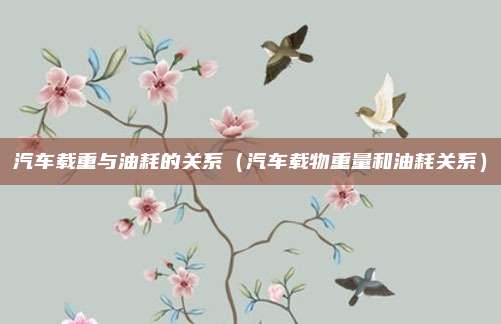 汽车载重与油耗的关系（汽车载物重量和油耗关系）