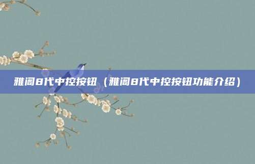 雅阁8代中控按钮（雅阁8代中控按钮功能介绍）
