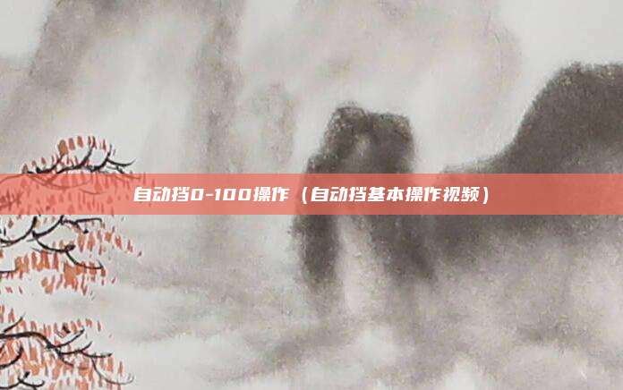 自动挡0-100操作(自动挡基本操作视频)