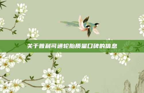 关于普利司通轮胎质量口碑的信息