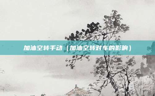 加油空转手动(加油空转对车的影响)