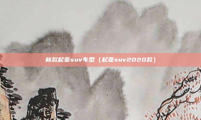 新款起亚suv车型(起亚suv2020款)