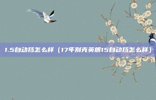 1.5自动挡怎么样（17年别克英朗15自动挡怎么样）
