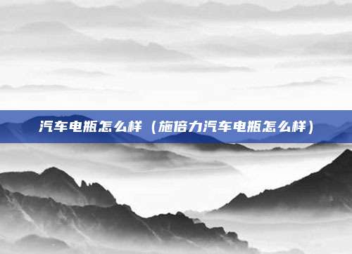 汽车电瓶怎么样(施倍力汽车电瓶怎么样)