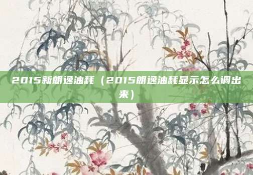 2015新朗逸油耗（2015朗逸油耗显示怎么调出来）