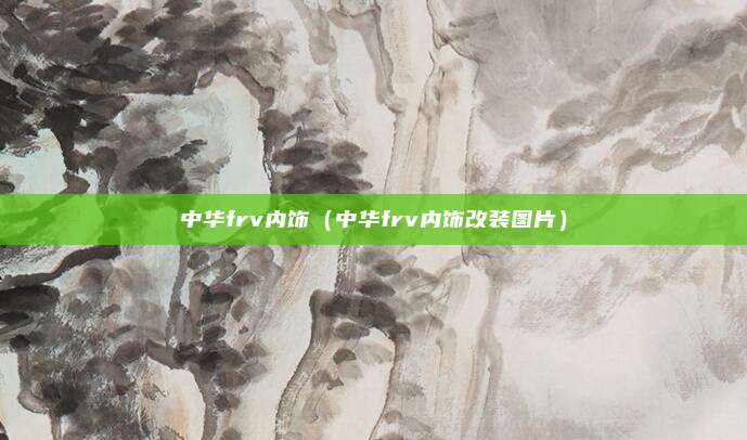 中华frv内饰（中华frv内饰改装图片）