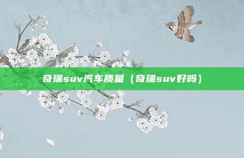 奇瑞suv汽车质量（奇瑞suv好吗）