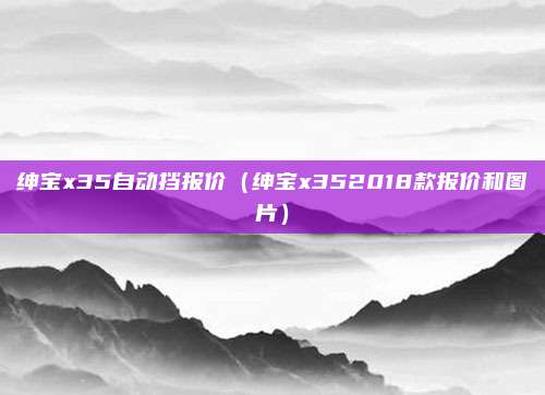 绅宝x35自动挡报价(绅宝x352018款报价和图片)