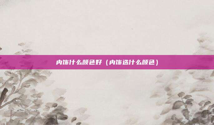 内饰什么颜色好(内饰选什么颜色)