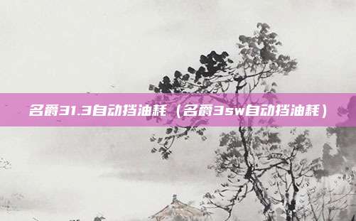 名爵31.3自动挡油耗(名爵3sw自动挡油耗)