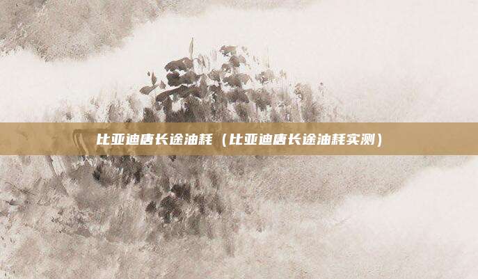 比亚迪唐长途油耗(比亚迪唐长途油耗实测)
