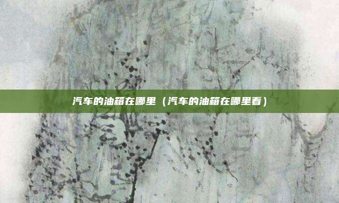 汽车的油箱在哪里(汽车的油箱在哪里看)