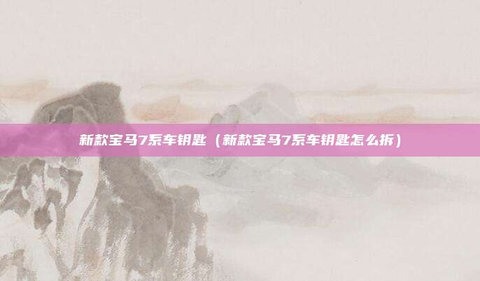新款宝马7系车钥匙(新款宝马7系车钥匙怎么拆)