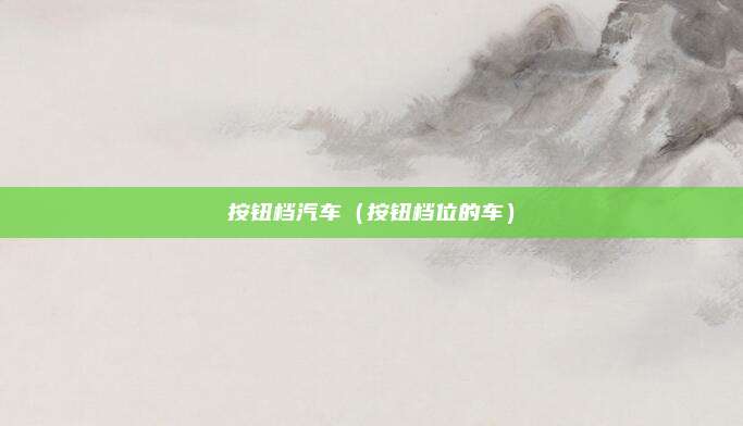 按钮档汽车（按钮档位的车）