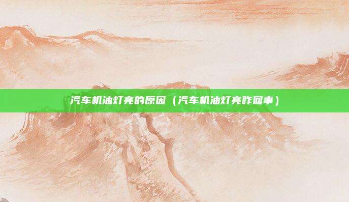 汽车机油灯亮的原因（汽车机油灯亮咋回事）