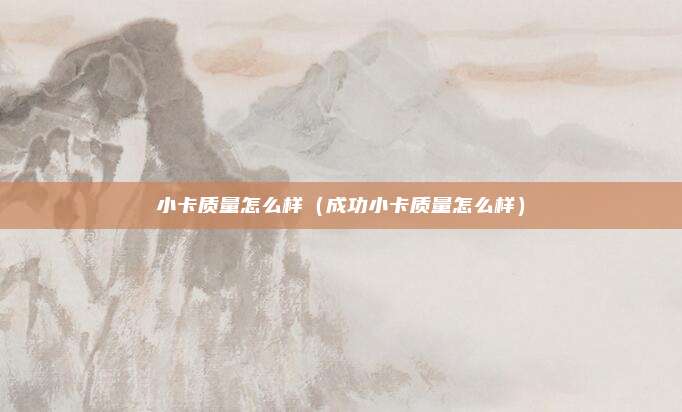 小卡质量怎么样（成功小卡质量怎么样）