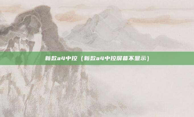 新款a4中控（新款a4中控屏幕不显示）