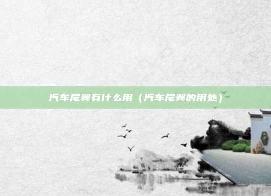 汽车尾翼有什么用（汽车尾翼的用处）