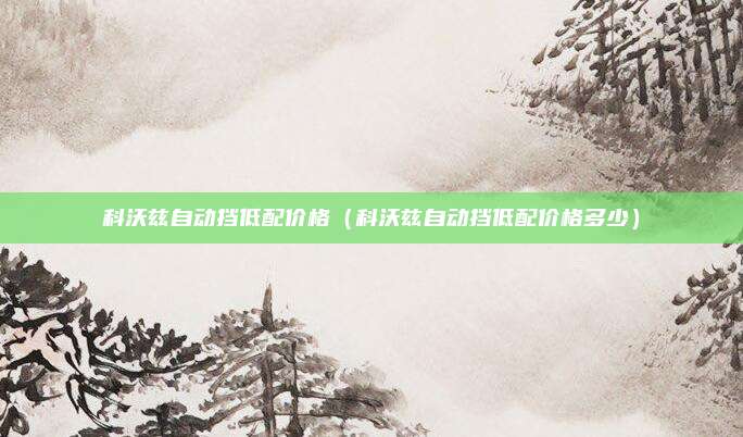 科沃兹自动挡低配价格（科沃兹自动挡低配价格多少）