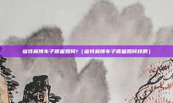 福特翼博车子质量如何?（福特翼博车子质量如何样啊）