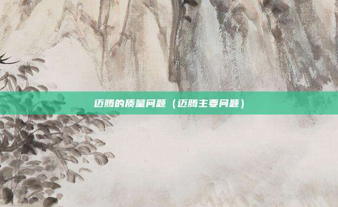 迈腾的质量问题（迈腾主要问题）