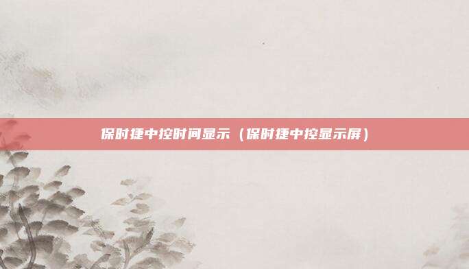 保时捷中控时间显示（保时捷中控显示屏）