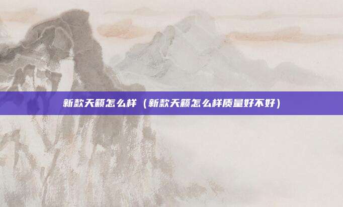 新款天籁怎么样（新款天籁怎么样质量好不好）