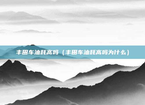 丰田车油耗高吗（丰田车油耗高吗为什么）