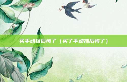 买手动挡后悔了(买了手动挡后悔了)