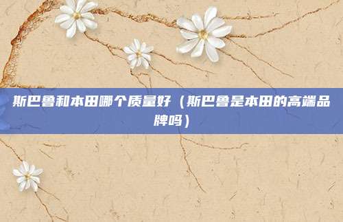 斯巴鲁和本田哪个质量好（斯巴鲁是本田的高端品牌吗）