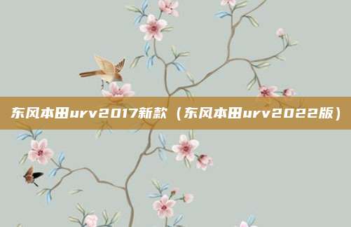 东风本田urv2017新款（东风本田urv2022版）