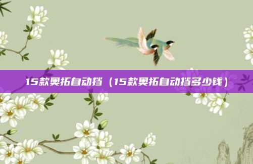 15款奥拓自动挡（15款奥拓自动挡多少钱）