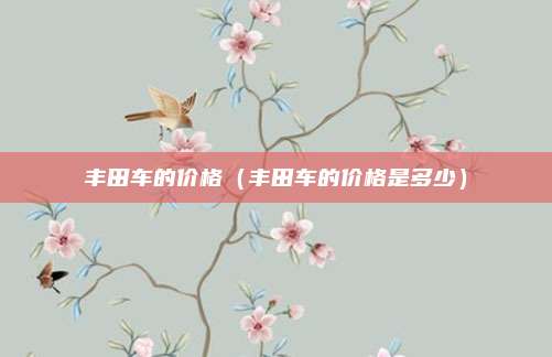 丰田车的价格（丰田车的价格是多少）