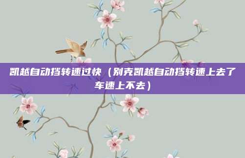 凯越自动挡转速过快（别克凯越自动挡转速上去了车速上不去）