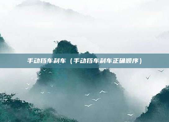 手动挡车刹车(手动挡车刹车正确顺序)