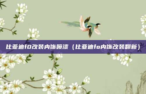 比亚迪f0改装内饰喷漆（比亚迪fo内饰改装翻新）